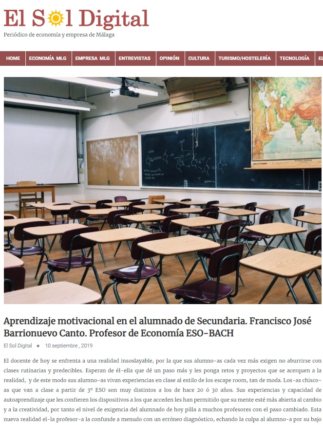 Artículo sobre aprendizaje motivacional en nuestro colegio británico en Málaga