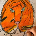 - ”Who is the beast? Jungle Animal Painting” pastel drawing inspired by Rouseeau and Franz Marc (Y7)